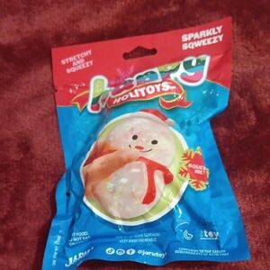Happy Holitoys Sparkly Squeezy Snowman Choice Of Red Or Green
